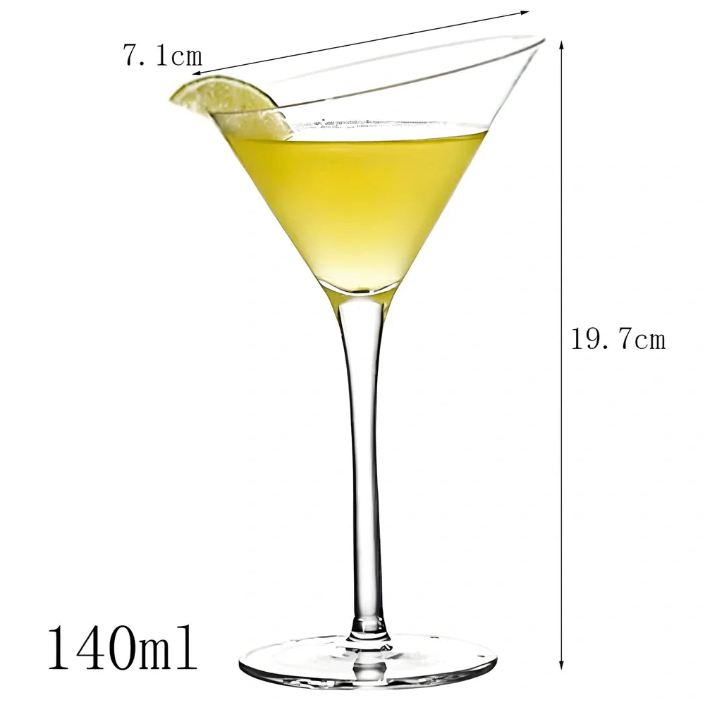 Creative transparent lead-free glass cup with seamless flat base for cocktails, 210ml capacity