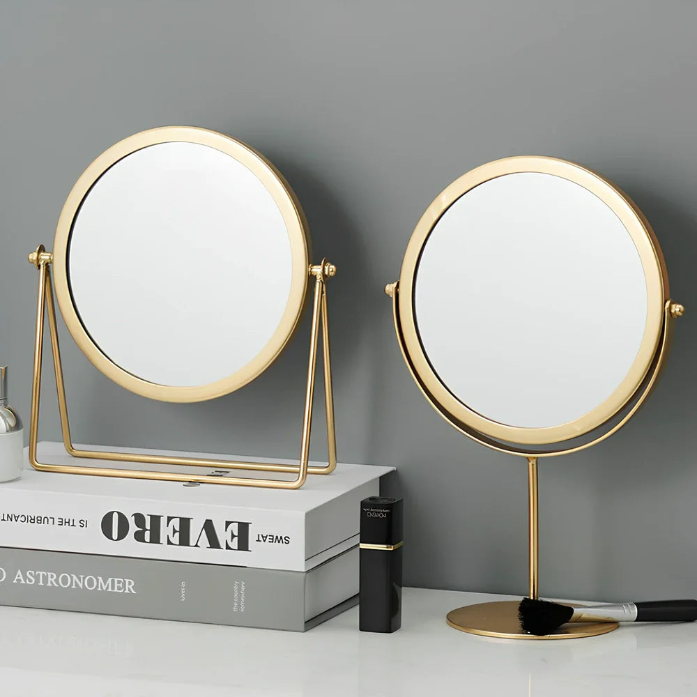Waterproof dressing mirror with anti-rust iron frame in black, gold, or pink colour options