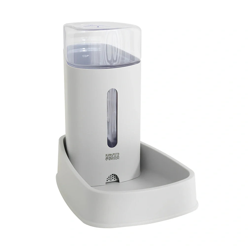 Transparent cat water fountain with 3800ml capacity in blue colour showing siphon water flow system