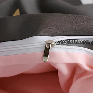 Complete bed linen set with 'Cat' pattern featuring duvet cover, fitted sheet, and pillowcases for UK standard bed sizes