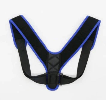 Kids wearing a black and blue posture corrector belt for clavicle and lower back support