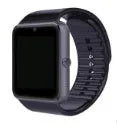 Smart watch with 1.54-inch touch screen display and silicone strap in black, gold, or white colours