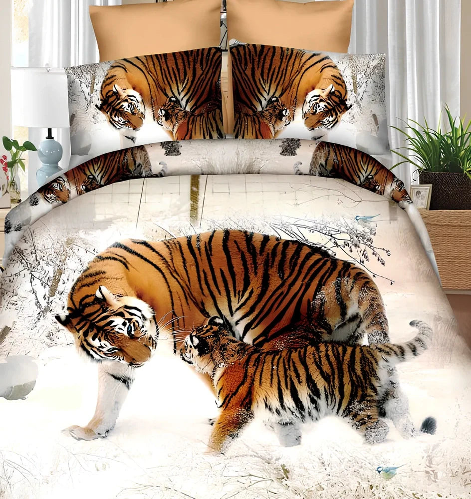 Brushed 3D floral pattern four-piece bedding set with quilt cover, sheets, and pillowcases in blue colour