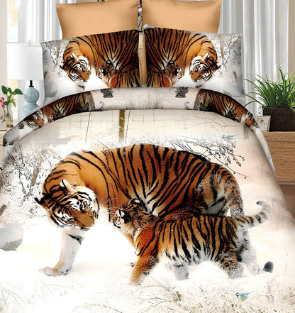 Brushed 3D floral pattern four-piece bedding set with quilt cover, sheets, and pillowcases in blue colour