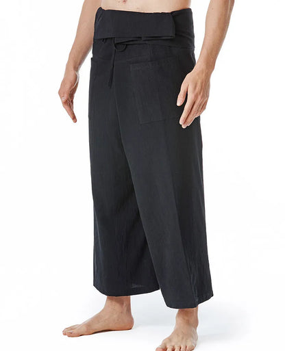 Loose harem yoga pants in solid colour with drawstring waist and straight leg, free size, linen listed
