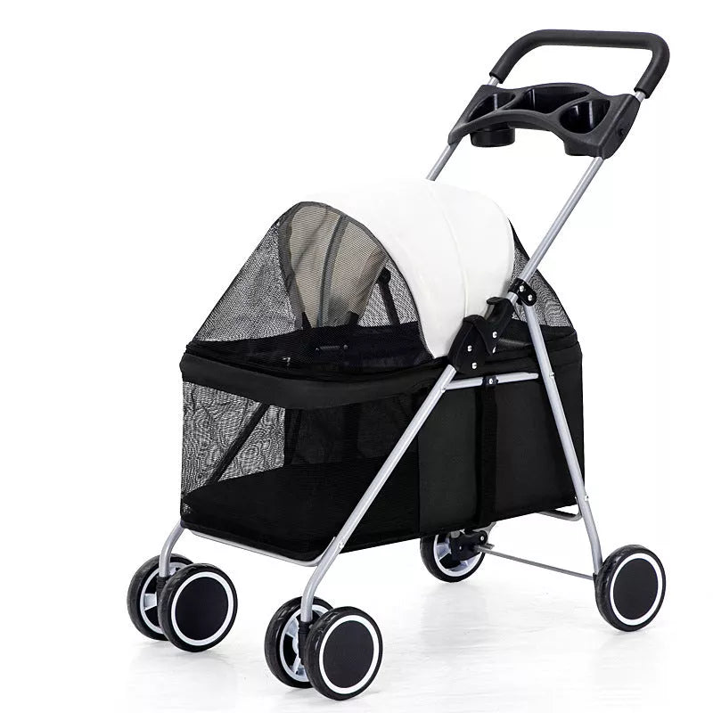 Lightweight folding pet stroller for cats, dogs, and rabbits in multiple colors