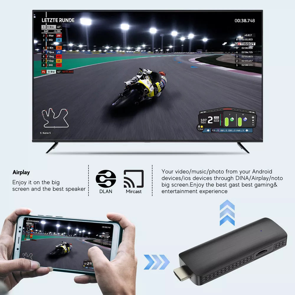 TV Stick 4K Network HD TV Player in black with wireless connectivity