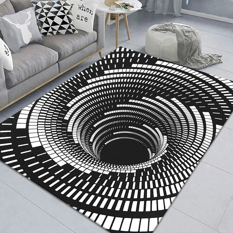 3D Geometric Stereoscopic Illusion Floor Mat for Pets in vibrant colors
