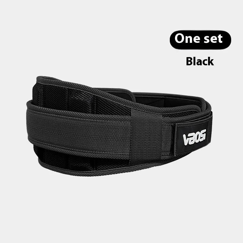 Adjustable waist support belt for weightlifting and fitness, black red yellow, sizes L M XL, one waistband