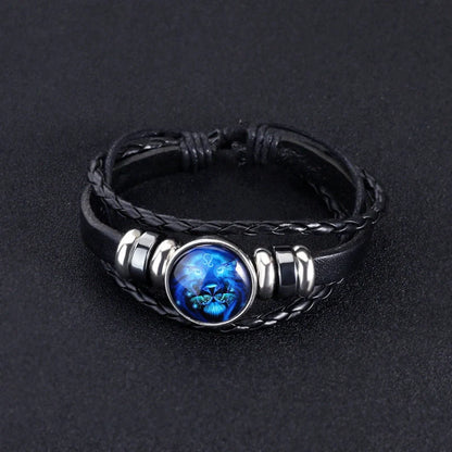 Luminous zodiac bracelet with glow-in-the-dark astrological symbols for stylish nightlight fashion