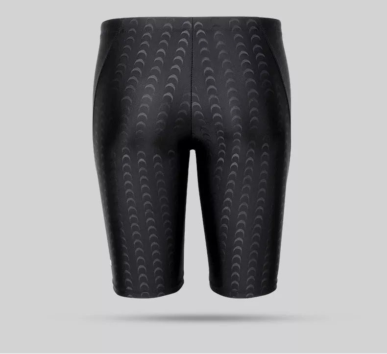 Men's Shark Skin Five Points swimming trunks with four-way stretch fabric in black and blue