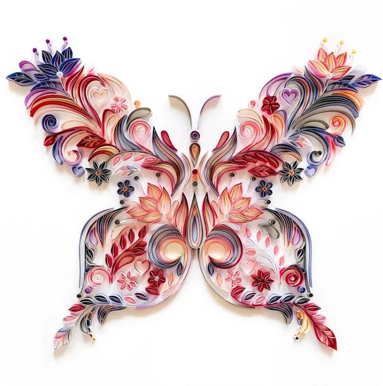 20 inch butterfly quilling illustration material pack with tools for handmade paper wall ornament
