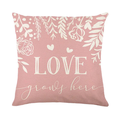 Plaid heart printed pillow cover measuring 45x45cm with four colour options for Valentine's Day home decor