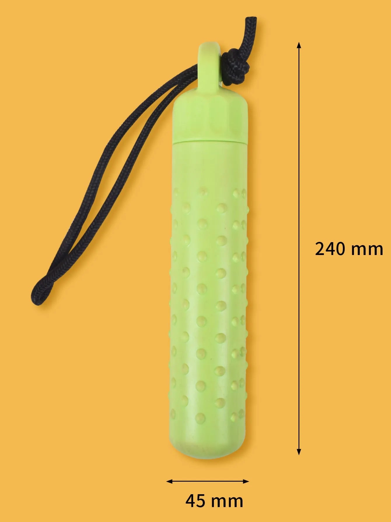 Two bright red and green floating TPR dog toys with ropes for water fetch and food hiding.