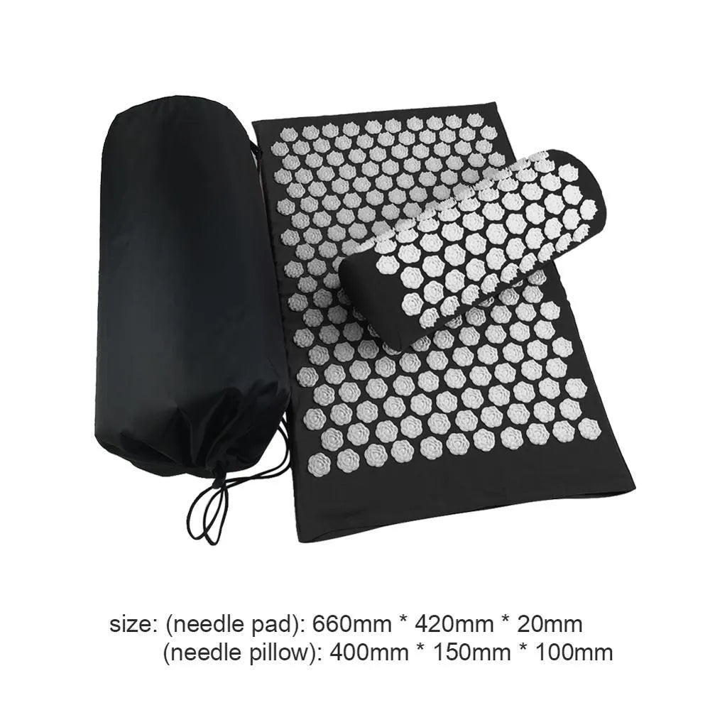 Lotus-shaped acupressure mat and pillow set in blue colour for massage therapy