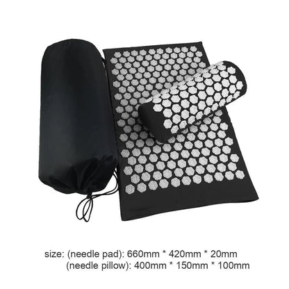 Lotus-shaped acupressure mat and pillow set in blue colour for massage therapy