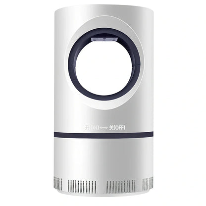 White USB photocatalytic mosquito trap size L 12x21.5cm with 360-degree UV light and detachable net for 51-100 square metre rooms