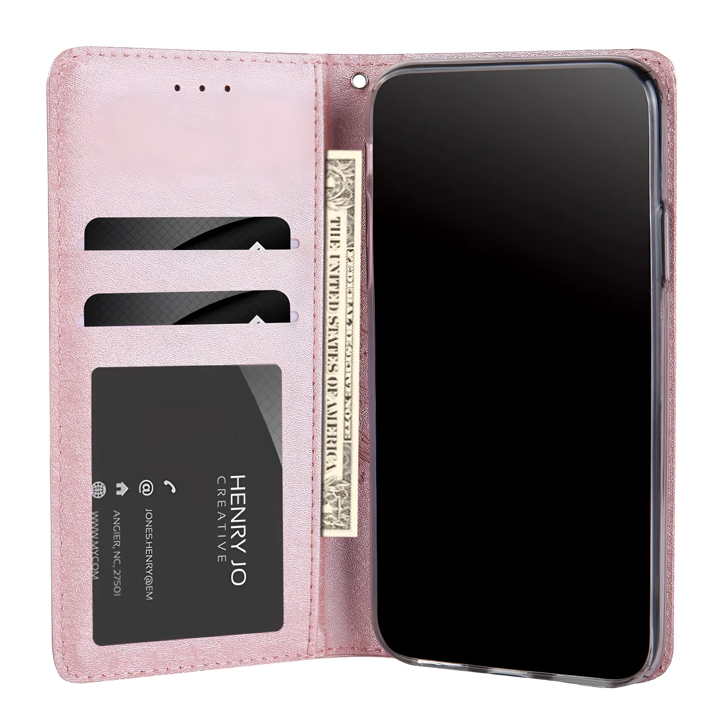 PU leather flip phone case with card slots for iPhone in multiple colour options