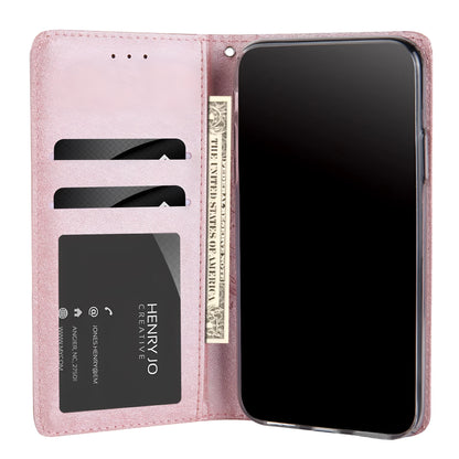 PU leather flip phone case with card slots for iPhone in multiple colour options