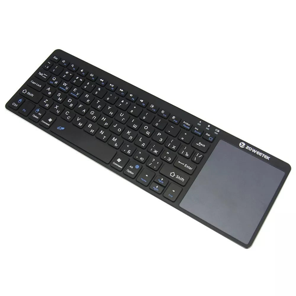 Zoweetek K12BT-1 Mini Wireless Bluetooth Keyboard with Touchpad for Smart TVs and PCs