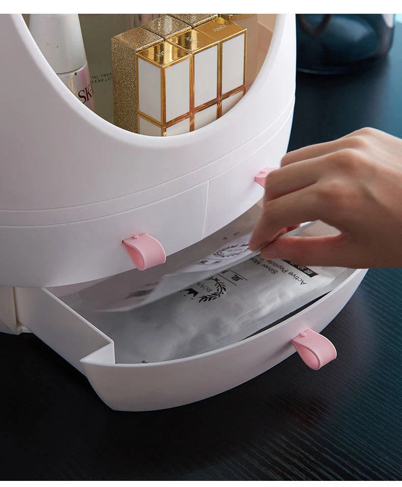 Compact LED makeup mirror with USB charging option, 35 * 18 * 28 cm