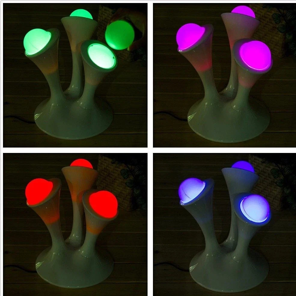Mushroom-shaped LED night light, 21.5cm base, 26cm height, 7-colour adjustable for bedside ambiance