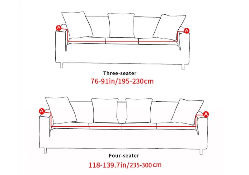 Stretch Sofa Cover in 92% Polyester 8% Spandex with Elastic Fit, Machine Washable Slipcover for 1 2 3 4 Seater Sofas, Home Hotel and Events, Available in Multiple Colours