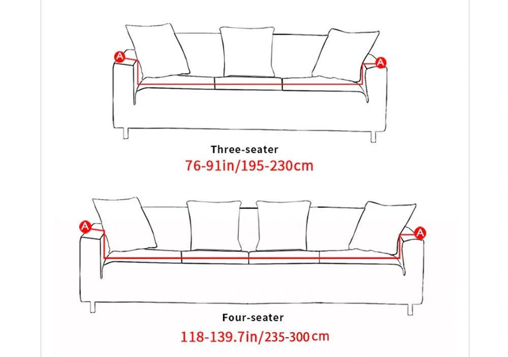 Stretchable polyester-spandex sofa cover with non-slip design in various colors