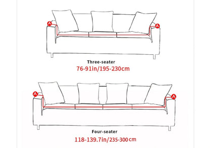 Stretchable polyester-spandex sofa cover with non-slip design in various colors