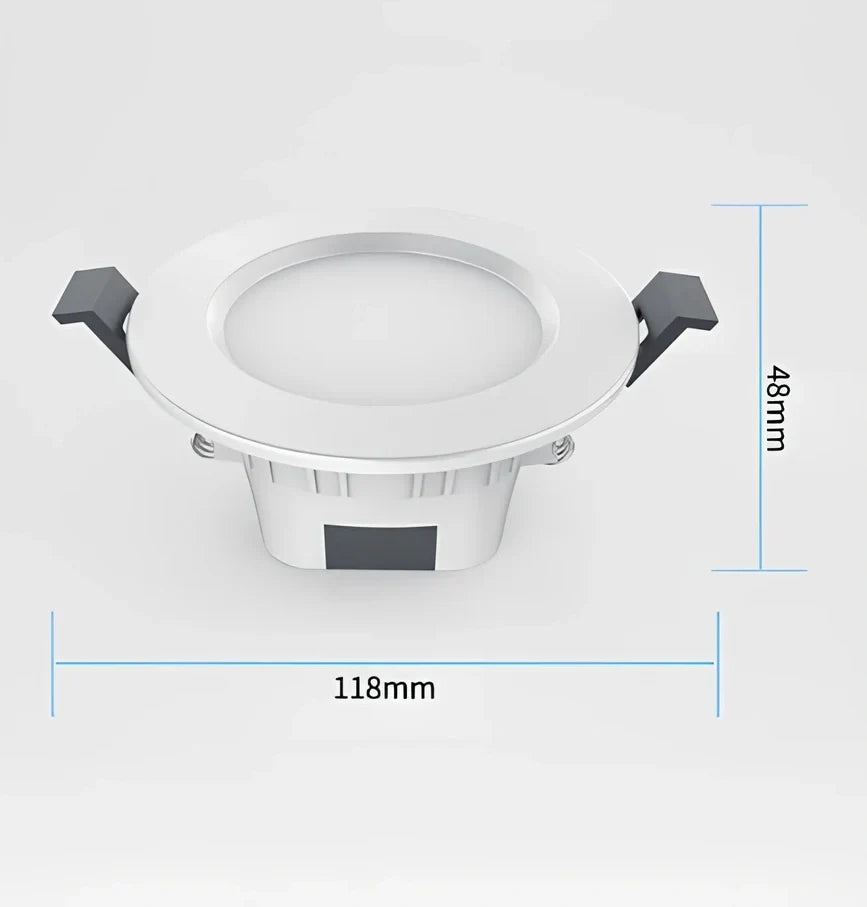White smart Bluetooth ceiling light with embedded installation and smartphone control