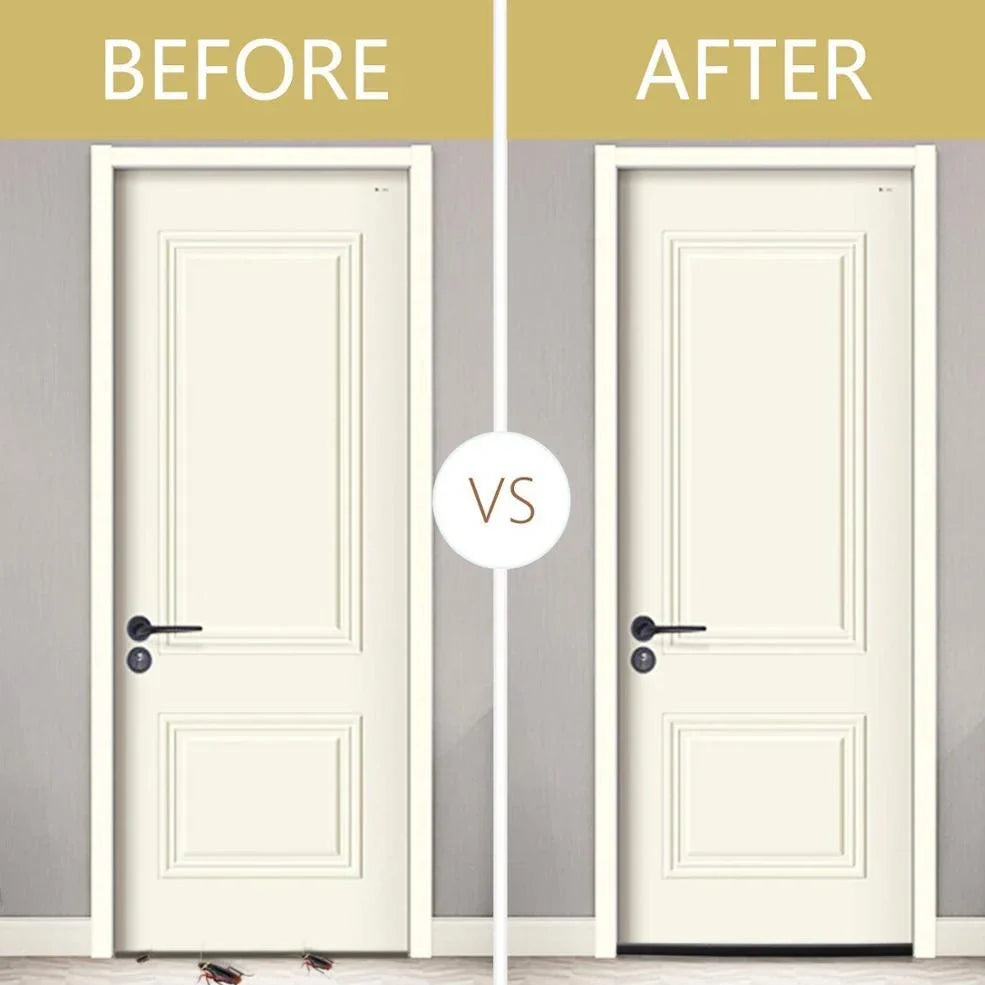 White flexible door bottom sealing strip measuring 21x15x6.5cm for noise reduction