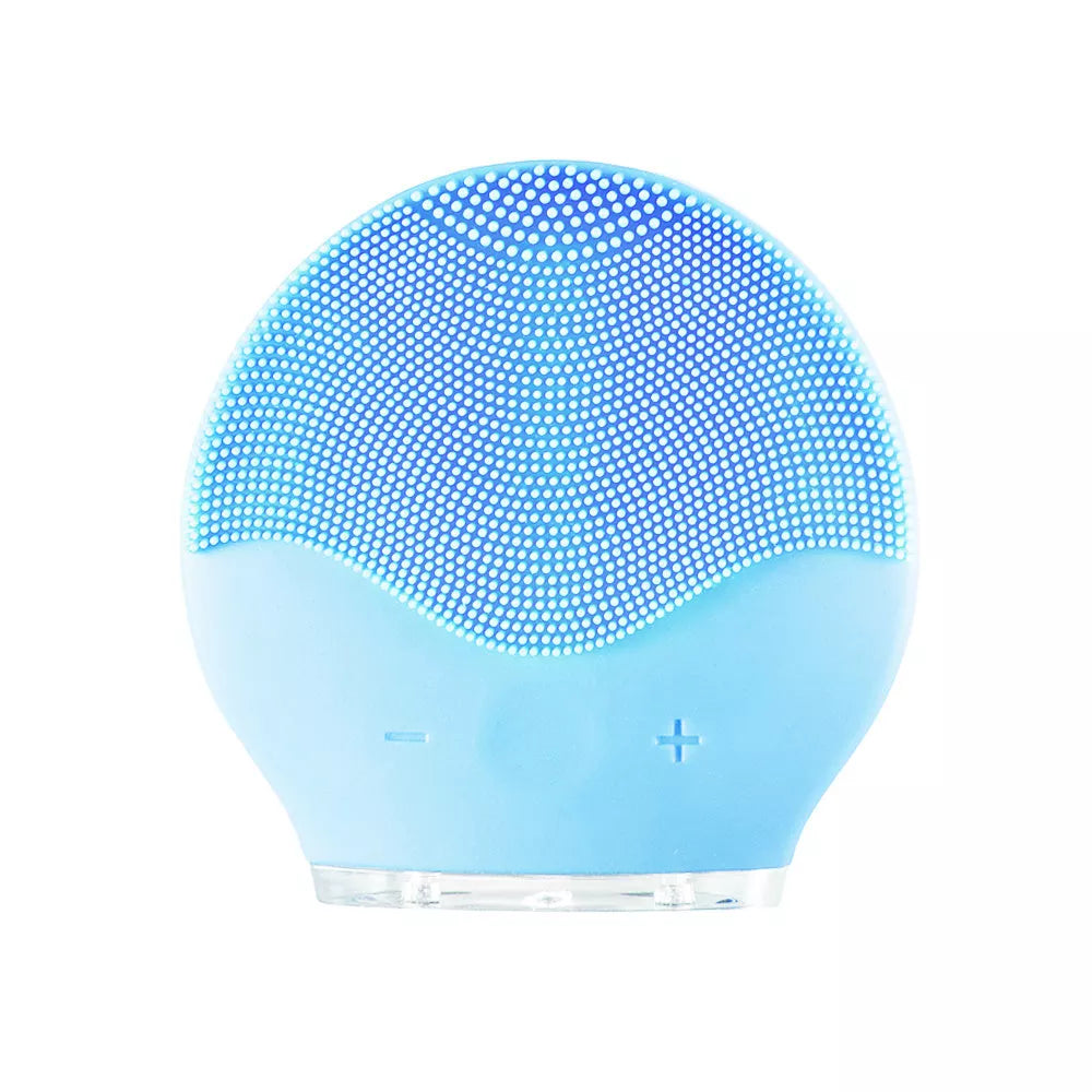 Electric waterproof silicone facial cleansing brush with USB charging in various colors