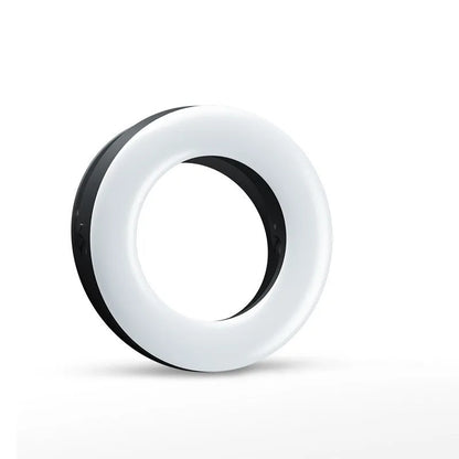 LED selfie ring light for mobile phones with adjustable brightness and compact design