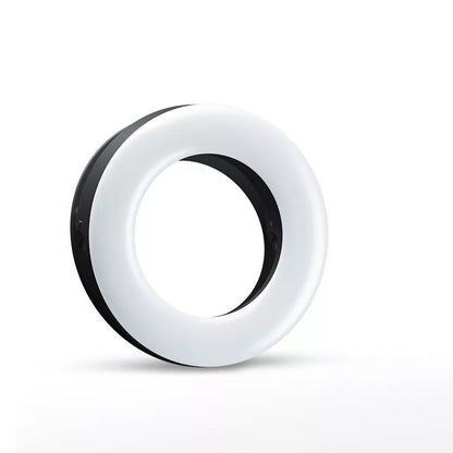 Compact USB rechargeable LED selfie ring light for enhanced phone photography