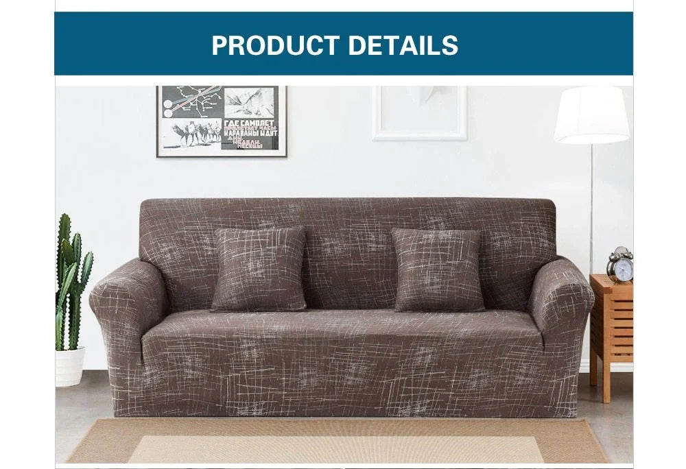 Stretchable polyester-spandex sofa cover with non-slip design in various colors