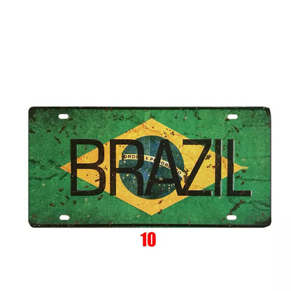 Vintage tin painting national poster with retro style and durable metal construction