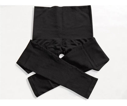 Seamless High-Waist Body Shaping Cropped Leggings in Black, featuring compression technology and a flattering, versatile design.
