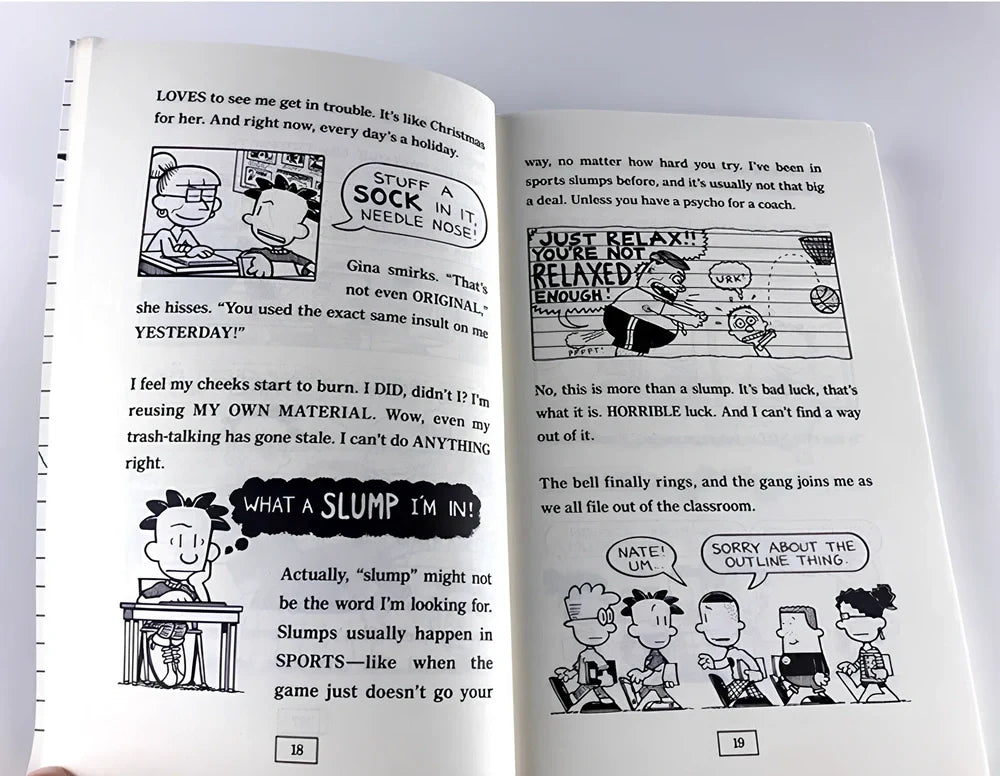 Big Nate 8-book comic collection box set showing colourful covers of school adventure stories for children's English learning