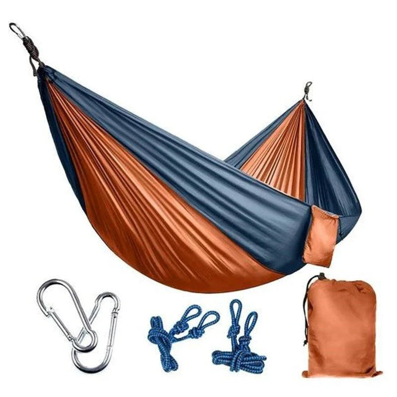 Durable and lightweight parachute hammock in various outdoor-friendly color options