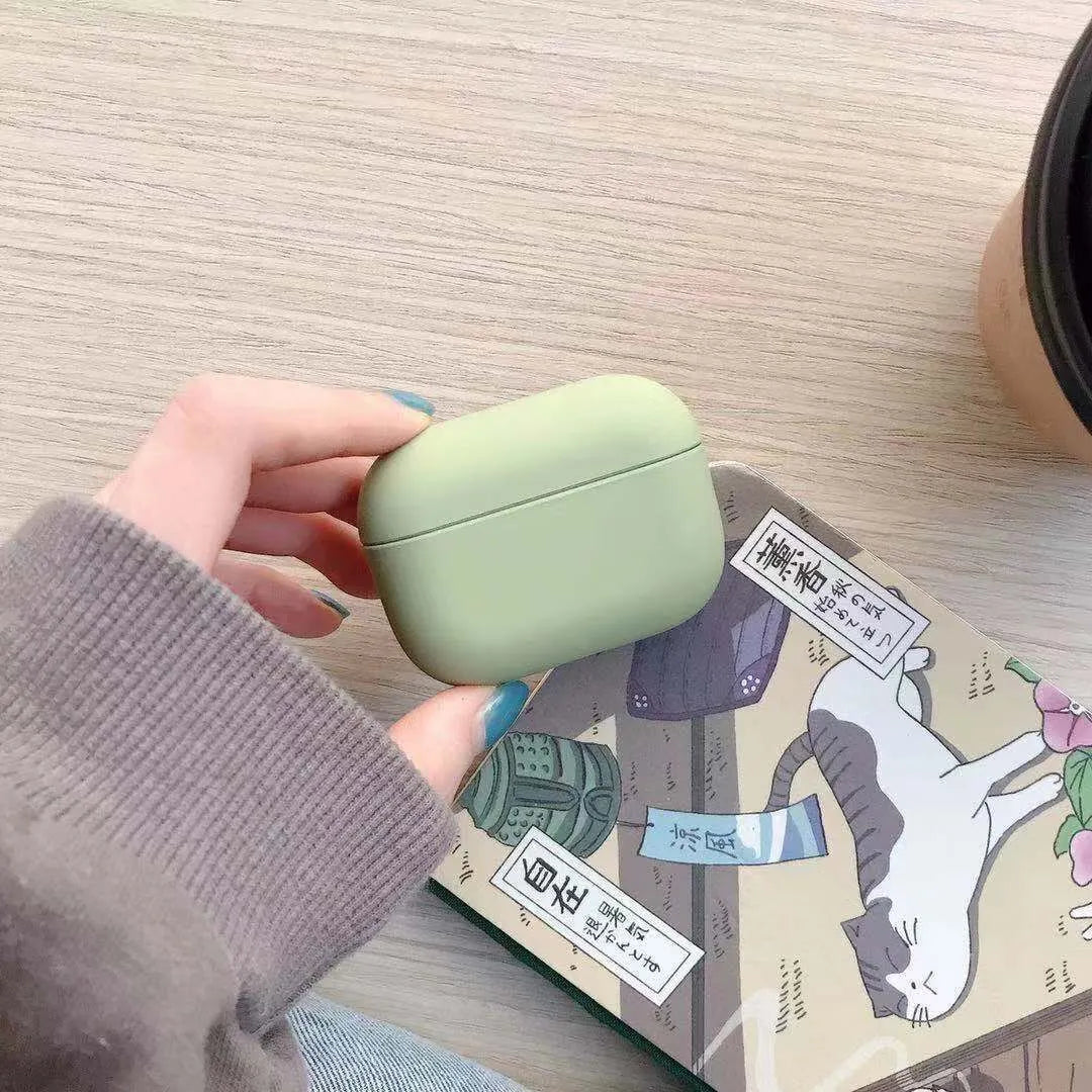 Compatible AirPods Pro 3 protective case in various colours like black, pink, green, and blue