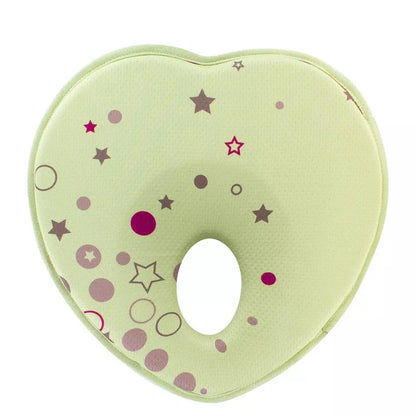Newborn anti-roll pillow in heart shape for flat head prevention, 21*19*3cm