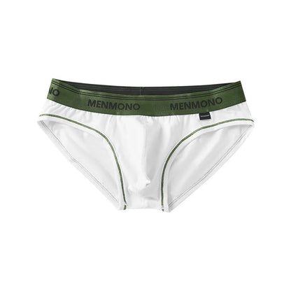 Men's low waist cotton briefs in a two-tone colour option on a plain background