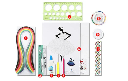 Premium DIY Paper Quilling Art Craft Kit with Vibrant Pre-cut Paper Strips, Essential Tools, and Detailed Instructions for Unique Handmade Projects