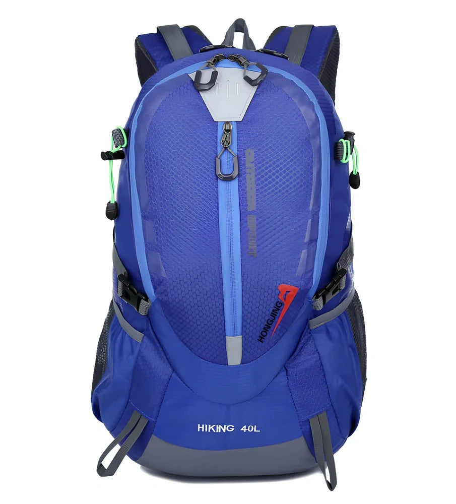 16-inch mountaineering backpack in multiple colours with double shoulder straps and open pocket