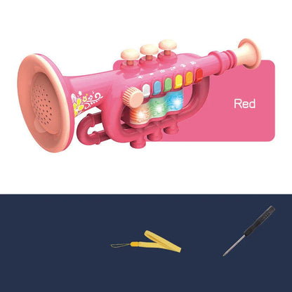 Colorful simulation musical instruments including saxophone, trumpet, and clarinet toys for early childhood education and development