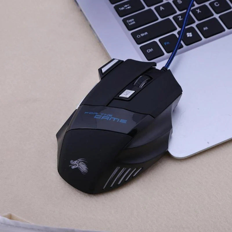 Precision Gaming Mouse with 7-Color LED Backlighting and 5500 DPI Optical Sensor for Immersive PC and Laptop Gaming