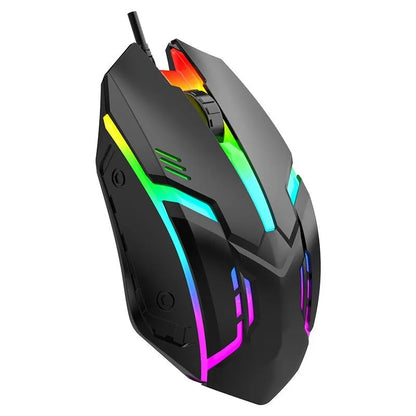 Wired USB e-sports gaming mouse in black or white, large plastic photoelectric desktop mouse