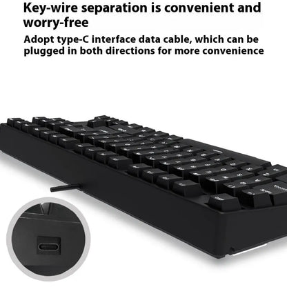 87-key mechanical keyboard with two-tone coloured keycaps on metal case