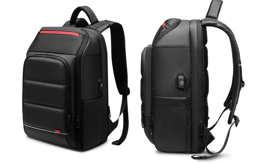 A sleek and versatile waterproof backpack with a USB charging port, perfect for the modern professional on the go.