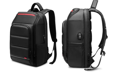 A sleek and versatile waterproof backpack with a USB charging port, perfect for the modern professional on the go.